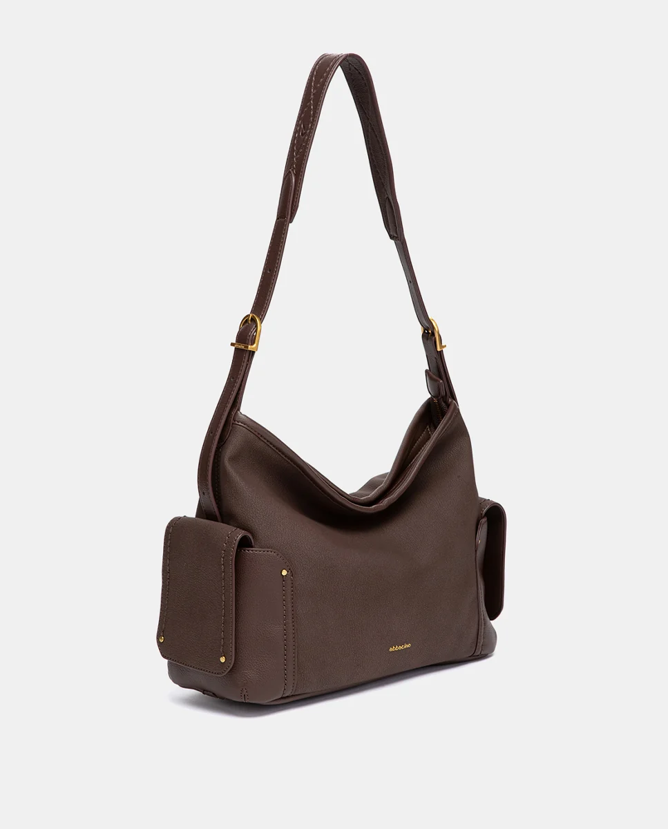 Bolso de hombro multibolsillos marrón - Imagen 3