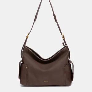 Bolso de hombro multibolsillos marrón