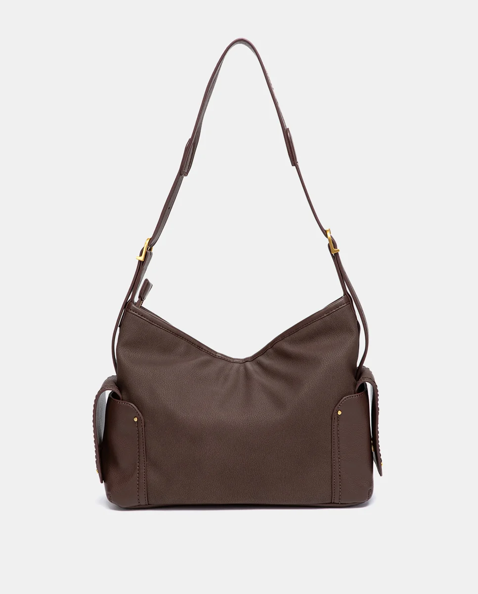Bolso de hombro multibolsillos marrón - Imagen 4