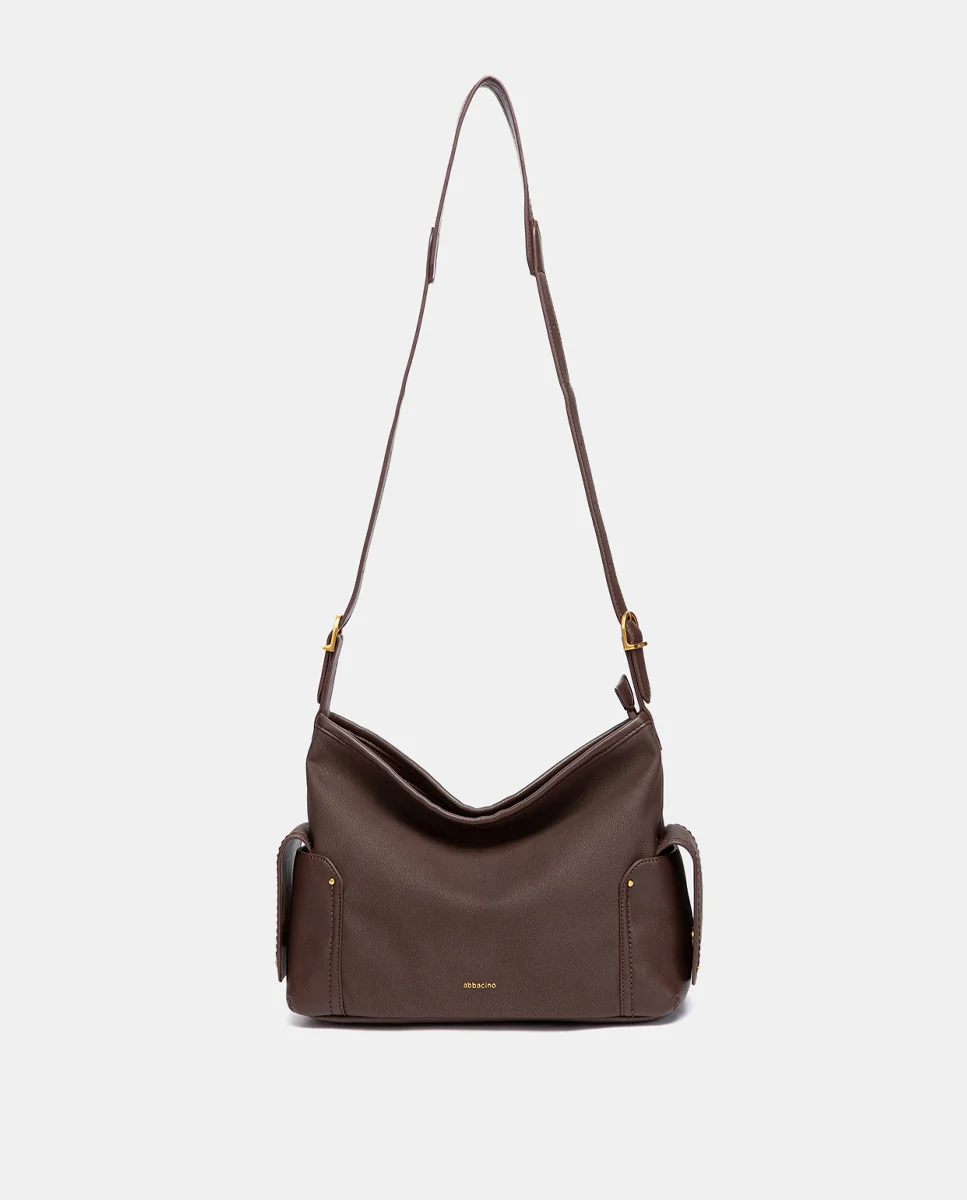 Bolso de hombro multibolsillos marrón - Imagen 5