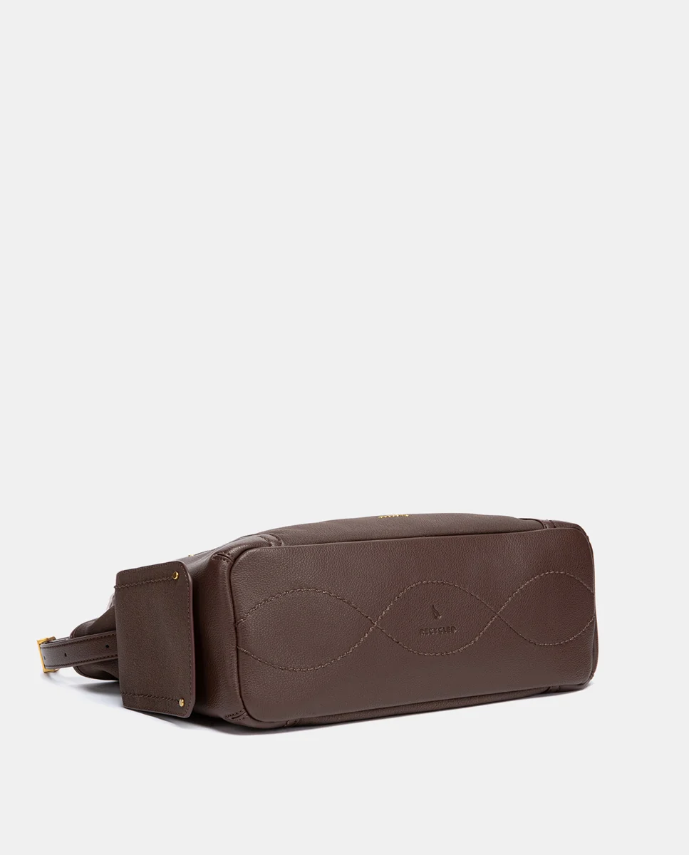 Bolso de hombro multibolsillos marrón - Imagen 6