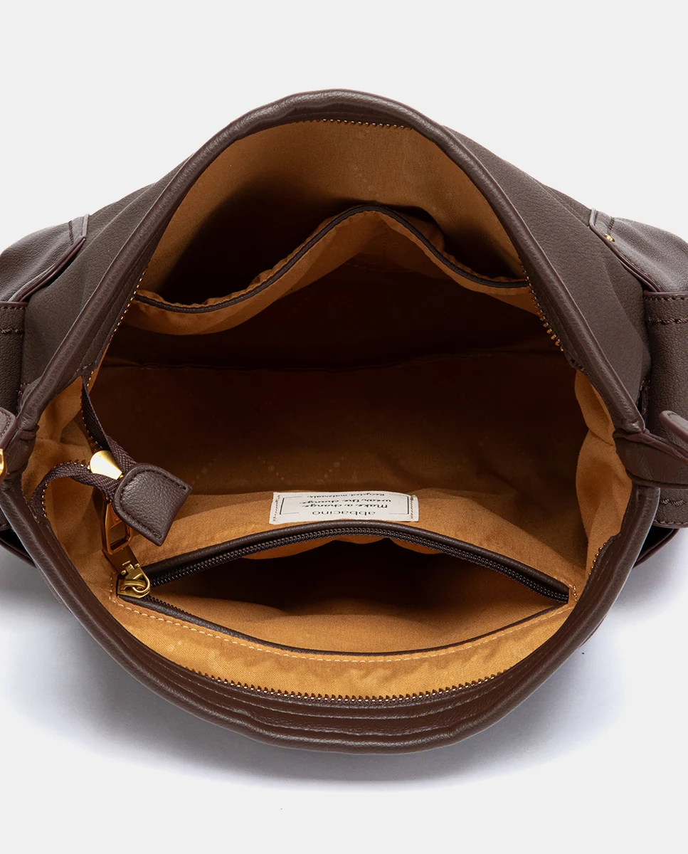 Bolso de hombro multibolsillos marrón - Imagen 7