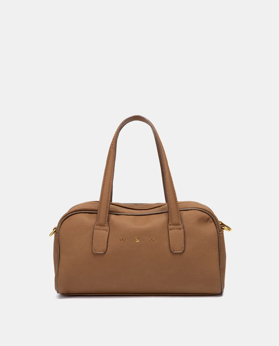 Bolso de mano en materiales reciclados cognac - Imagen 4