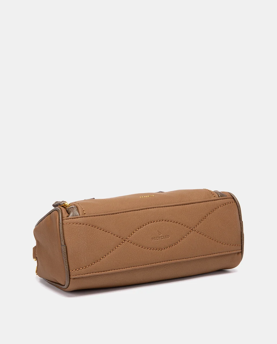 Bolso de mano en materiales reciclados cognac - Imagen 6