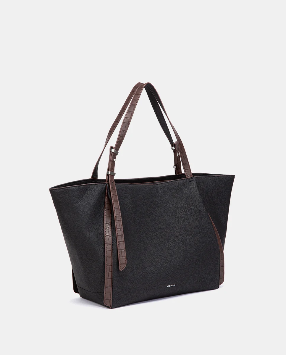 Shopper en materiales reciclados negro - Imagen 4
