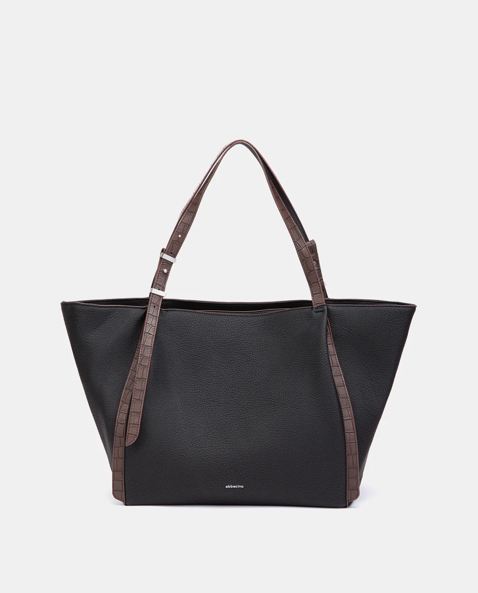 Shopper en materiales reciclados negro - Imagen 2