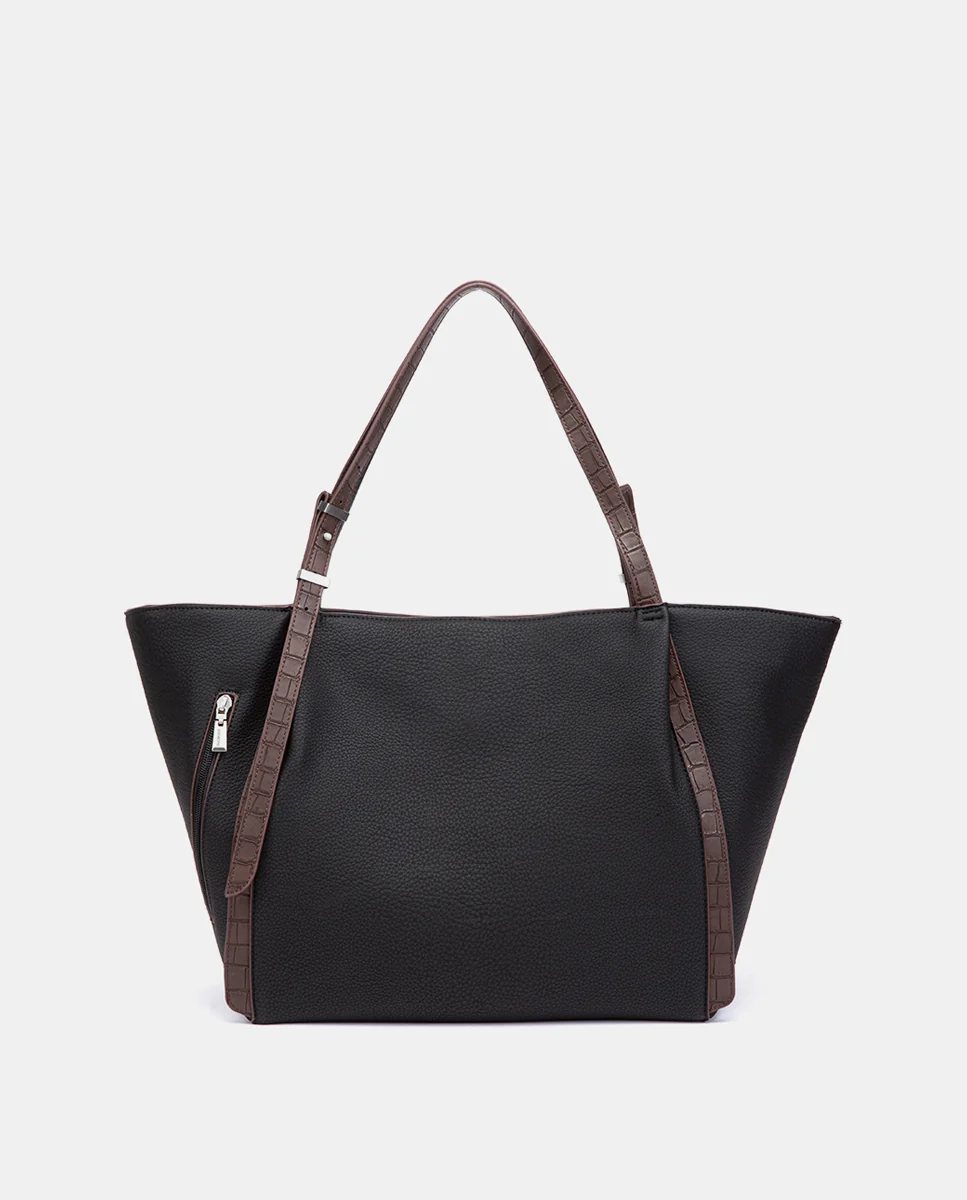 Shopper en materiales reciclados negro - Imagen 5