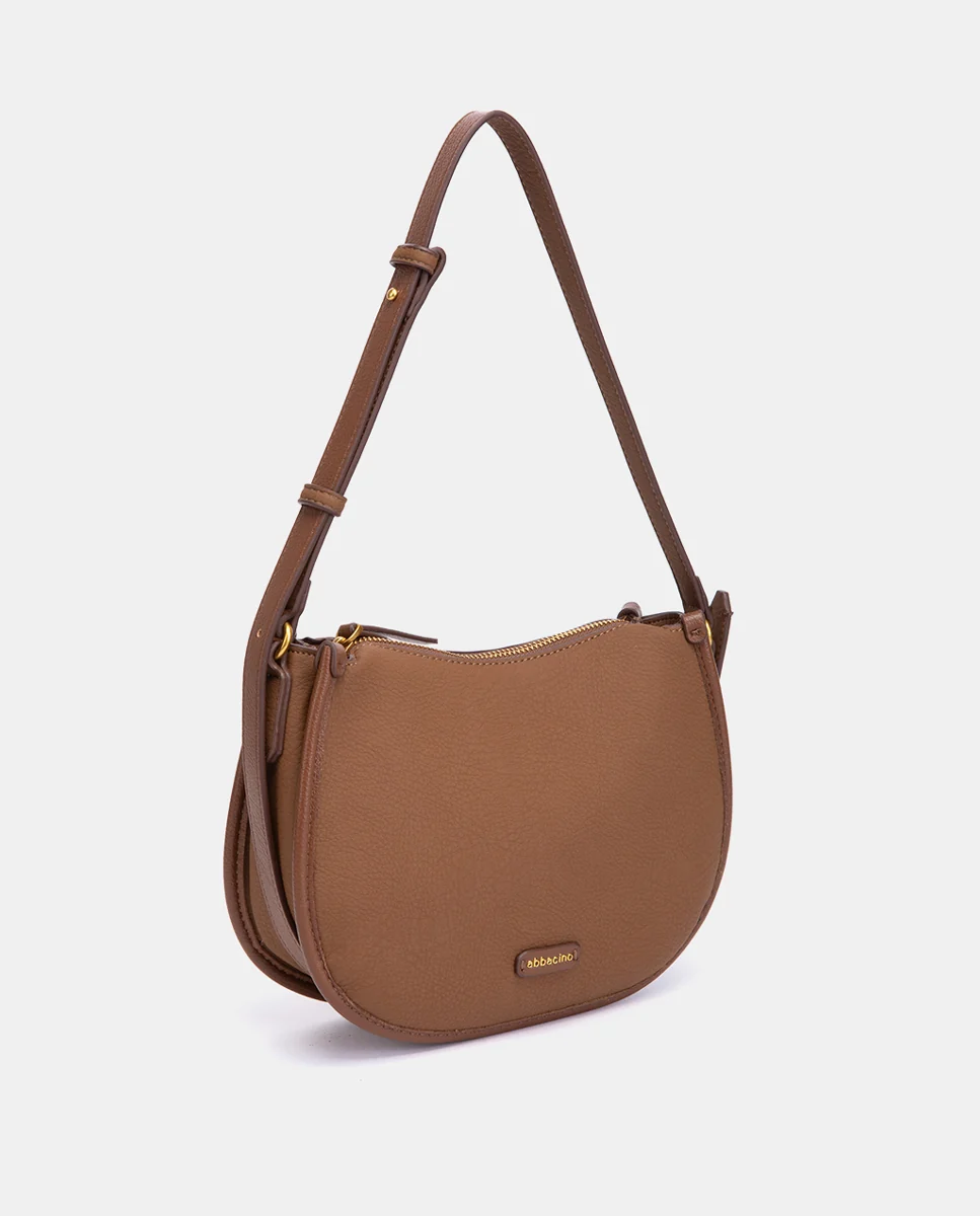 Bandolera en materioales reciclados cognac - Imagen 3