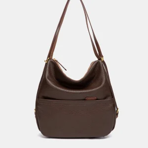 Bolso multifuncional en materiales reciclados marrón