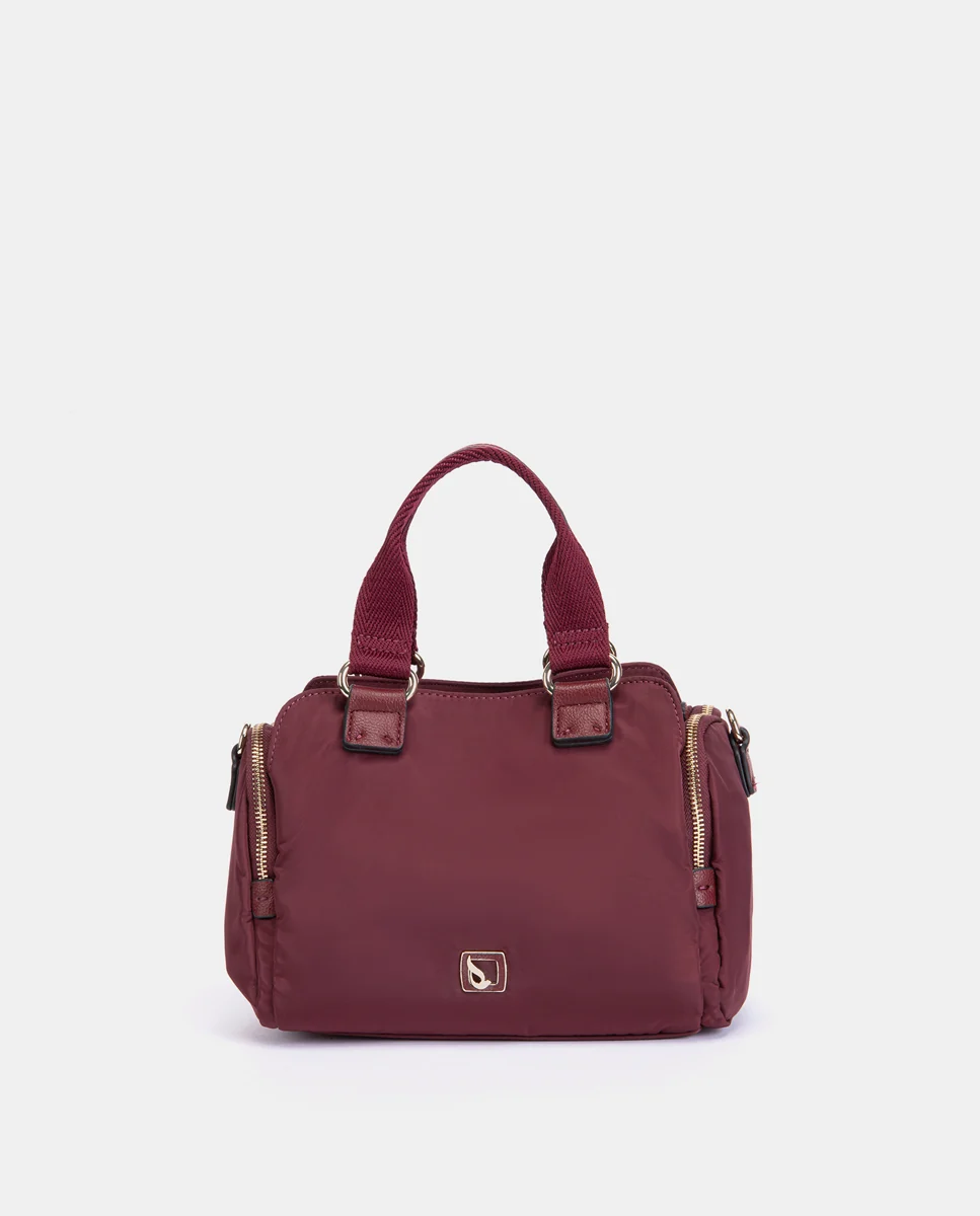 Bolso de mano en materiales reciclados burdeos
