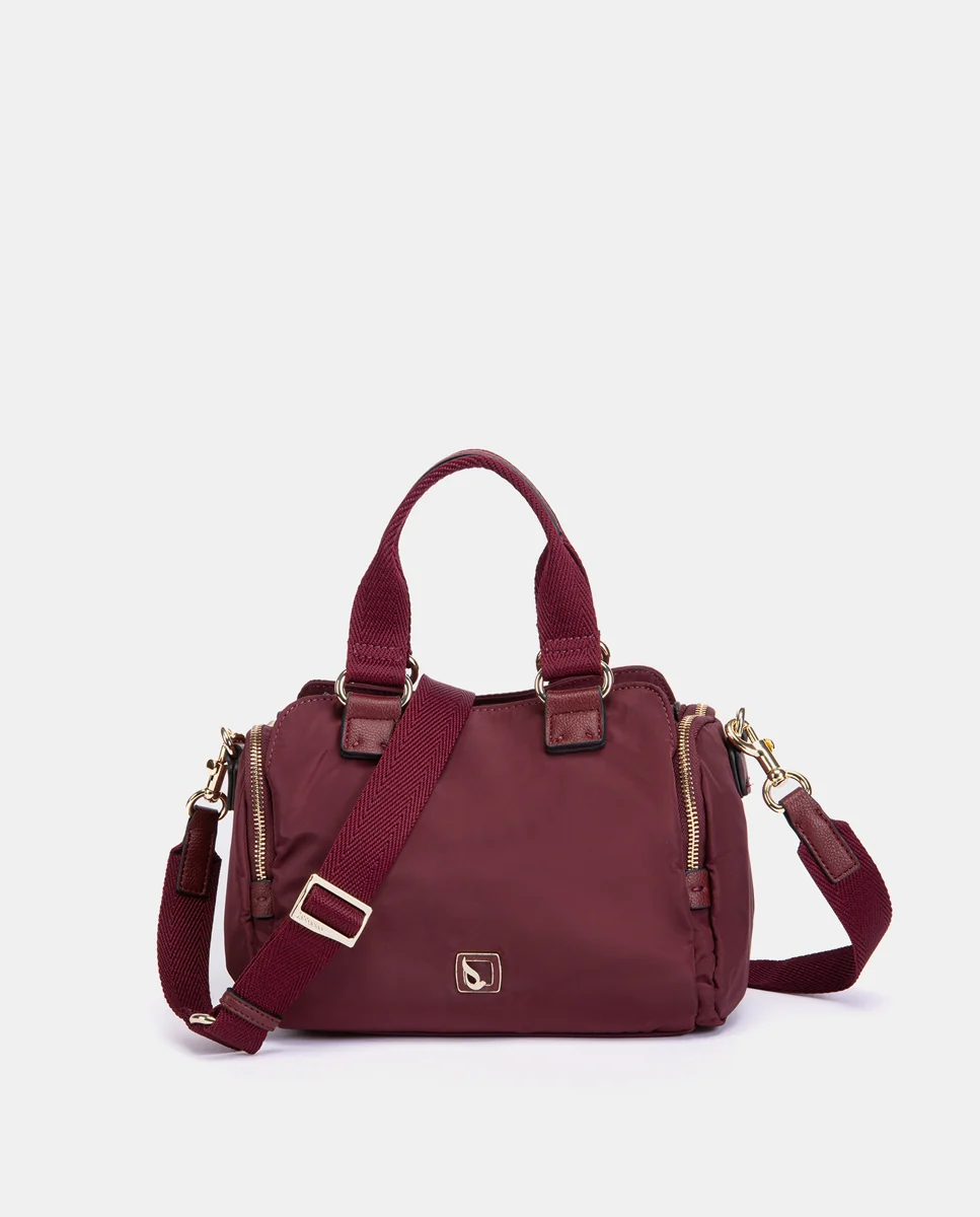 Bolso de mano en materiales reciclados burdeos - Imagen 5
