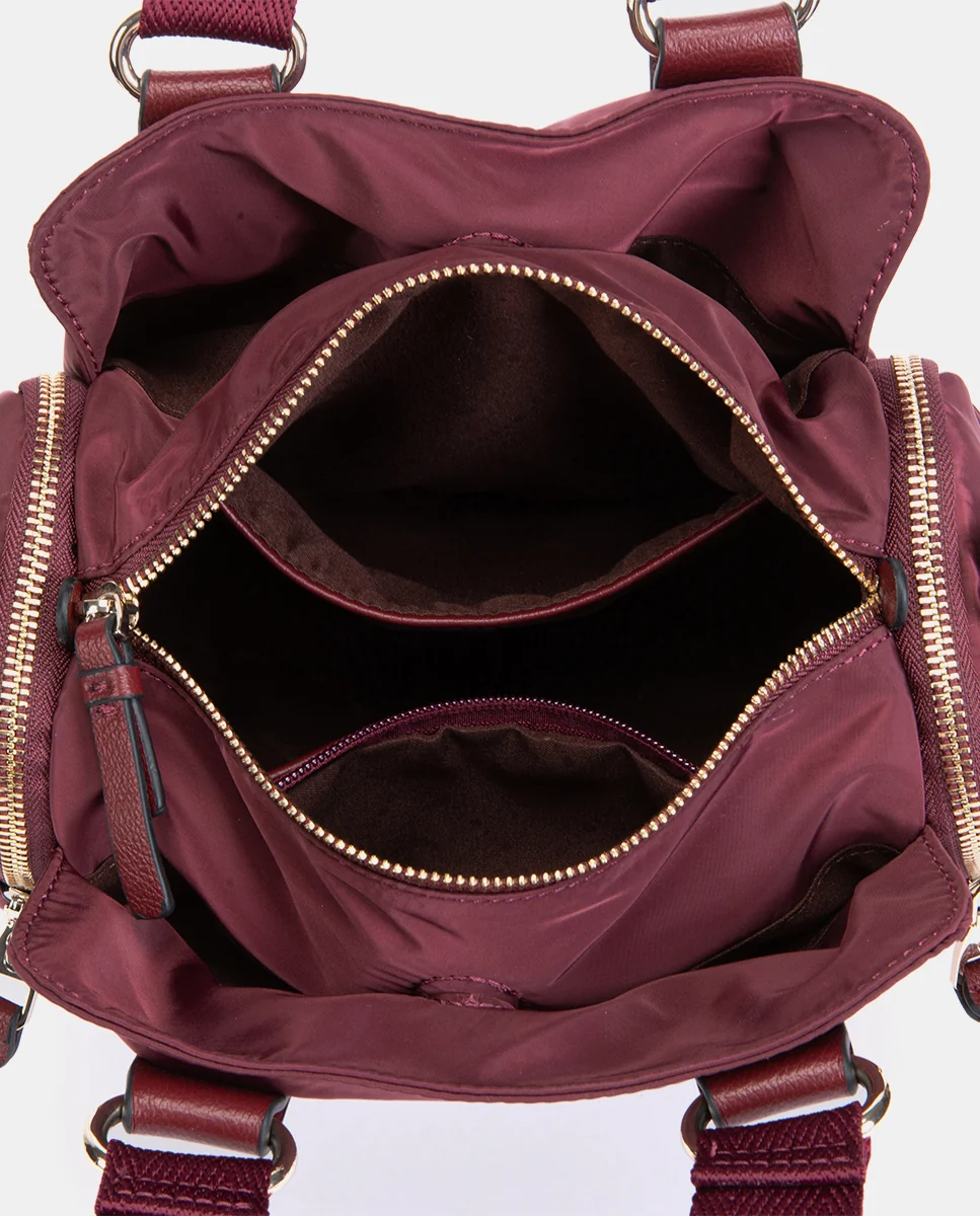 Bolso de mano en materiales reciclados burdeos - Imagen 7