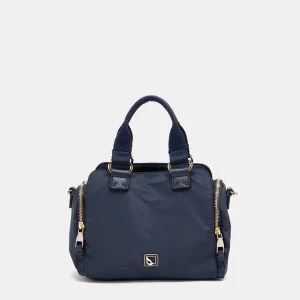 Bolso de mano en materiales reciclados azul