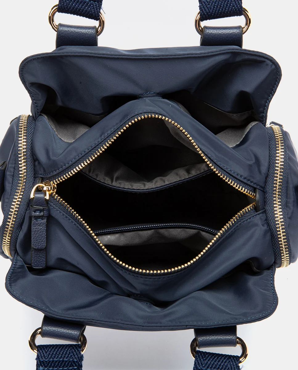 Bolso de mano en materiales reciclados azul - Imagen 7