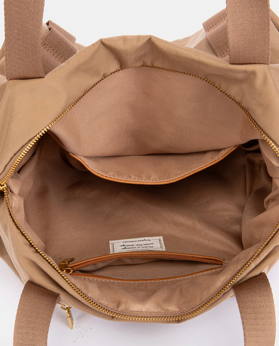 Shopper en materiales reciclados beige - Imagen 7