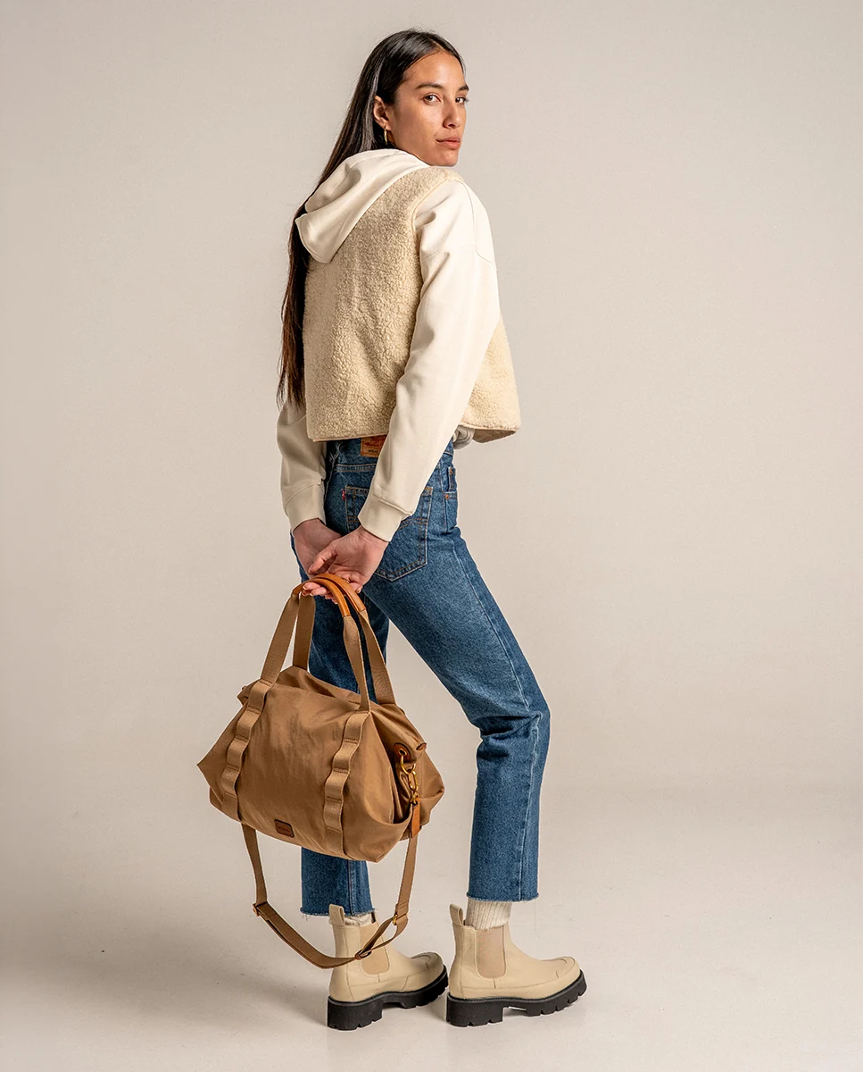 Shopper en materiales reciclados beige - Imagen 9