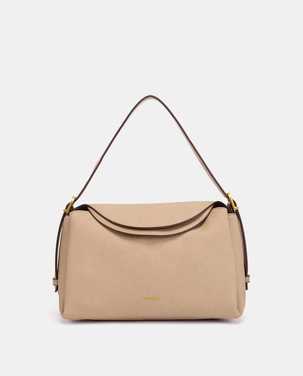 Bolso de hombro en materiales reciclados beige - Imagen 2