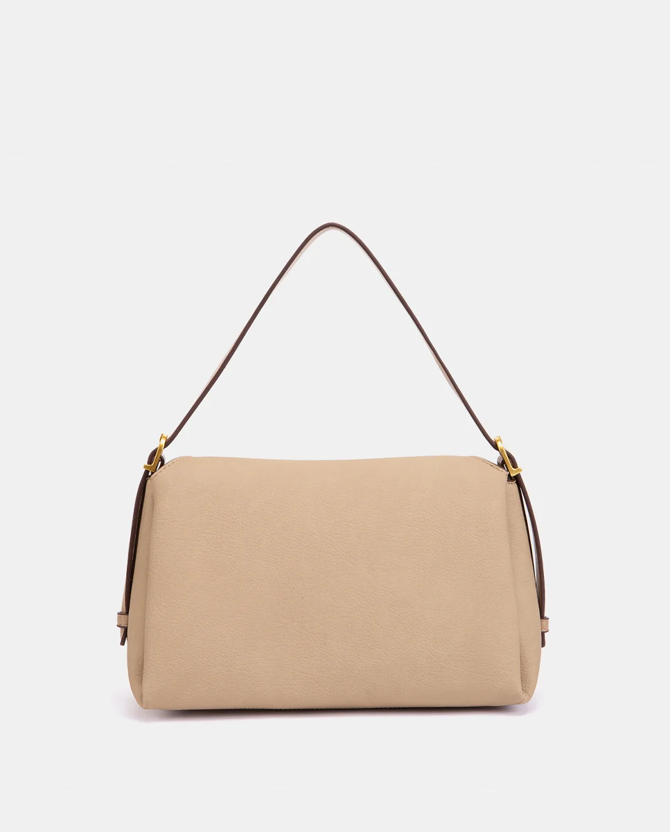 Bolso de hombro en materiales reciclados beige - Imagen 4