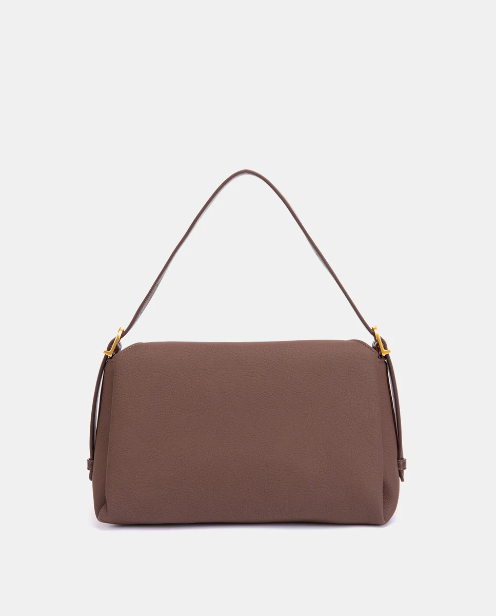 Bolso de hombro en materiales reciclados marrón - Imagen 4