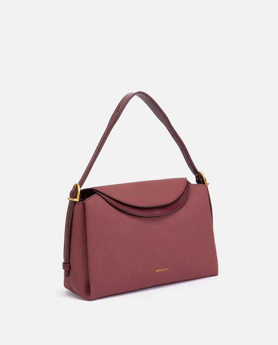 Bolso de hombro en materiales reciclados burdeos - Imagen 3