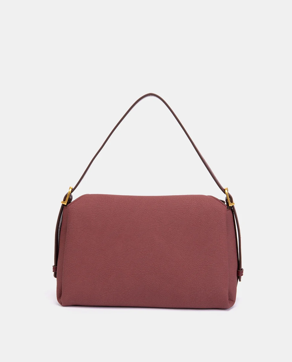 Bolso de hombro en materiales reciclados burdeos - Imagen 4