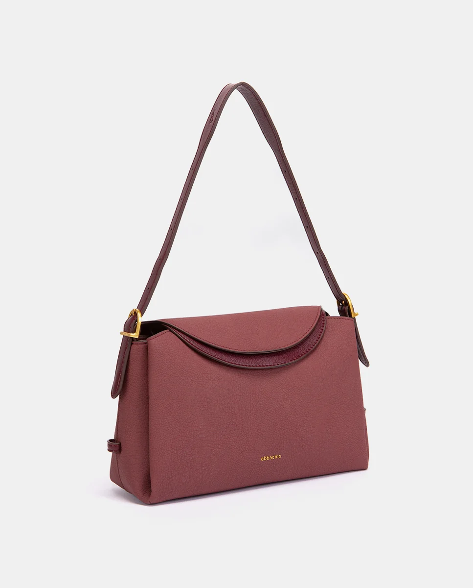 Bolso de hombro en materiales reciclados burdeos - Imagen 5