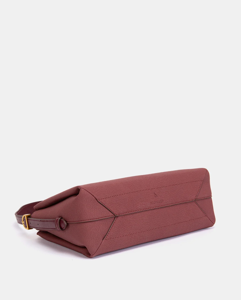 Bolso de hombro en materiales reciclados burdeos - Imagen 6