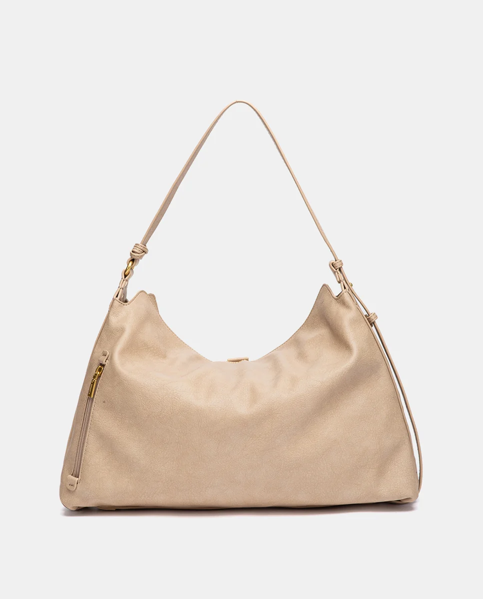 Bolso de hombro con borla beige - Imagen 4