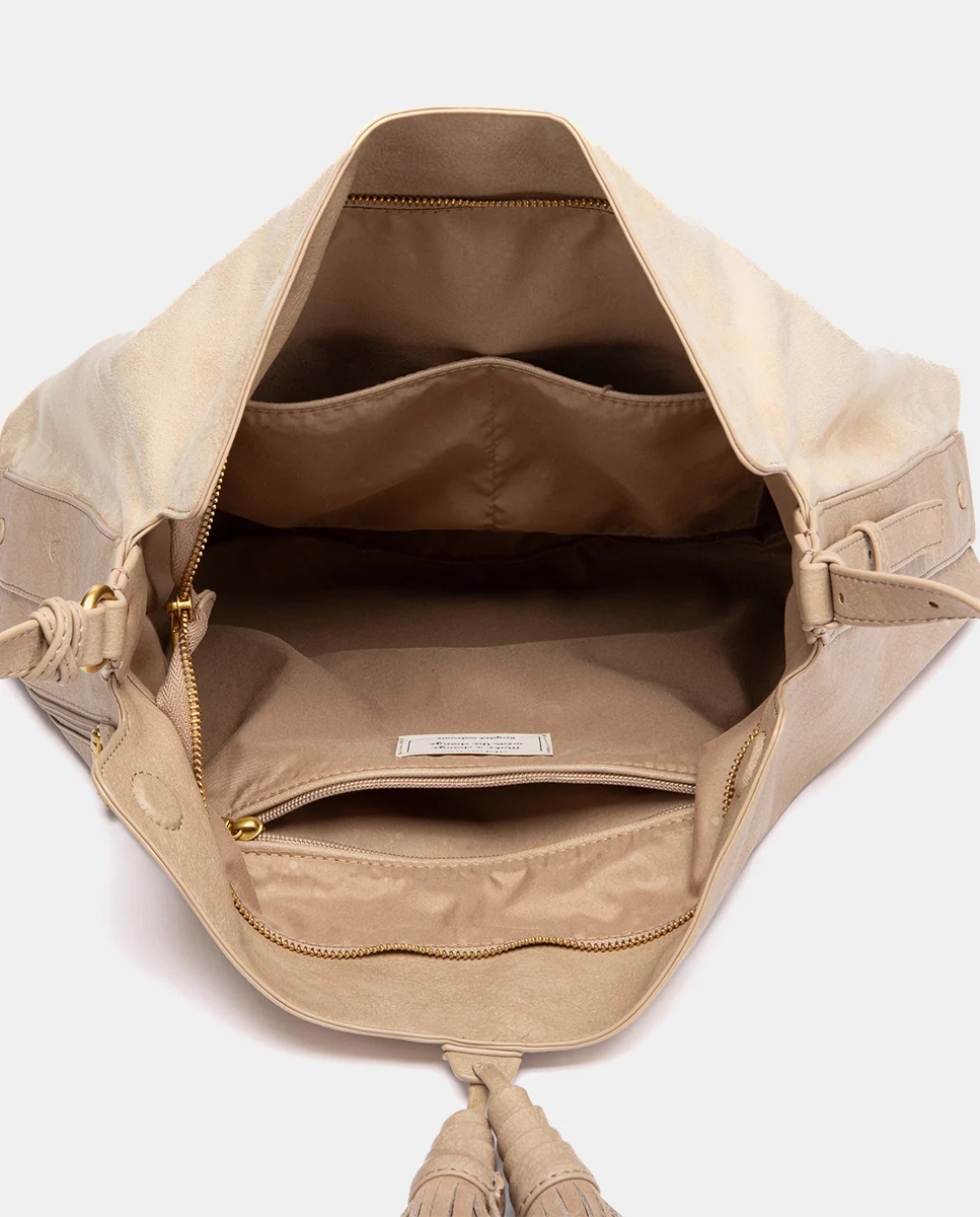 Bolso de hombro con borla beige - Imagen 7