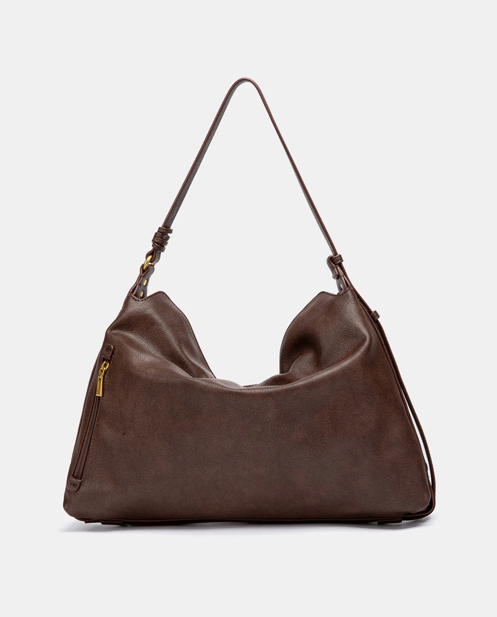 Bolso de hombro con borla marrón - Imagen 5