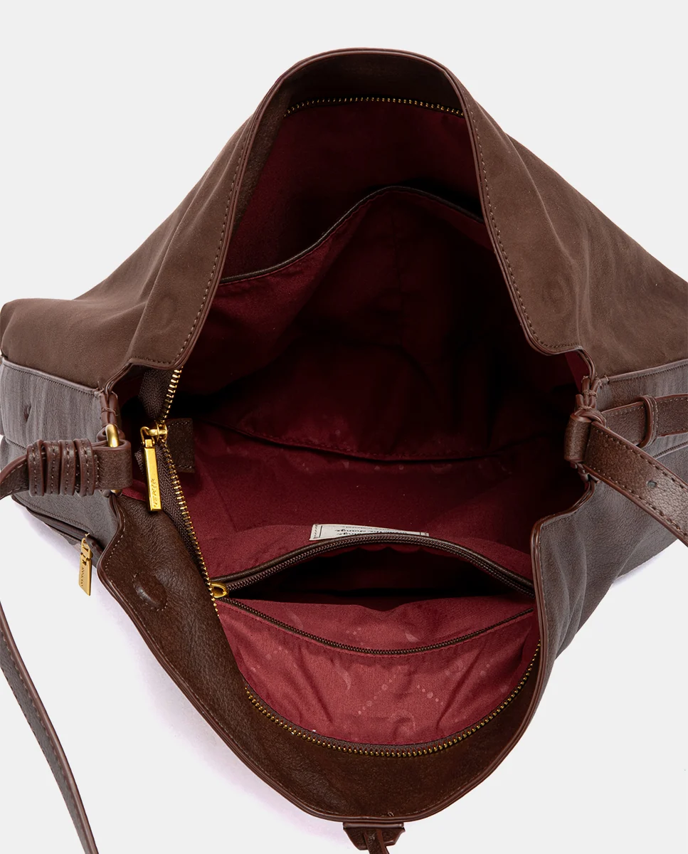 Bolso de hombro con borla marrón - Imagen 8