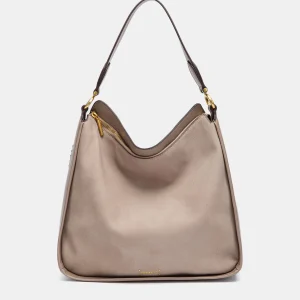 Bolso de hombro en materiales reciclados beige