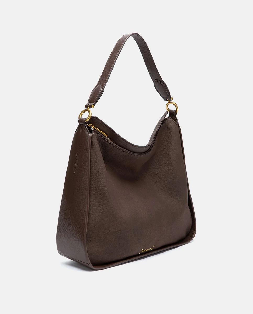 Bolso de hombro en materiales reciclados marrón - Imagen 3
