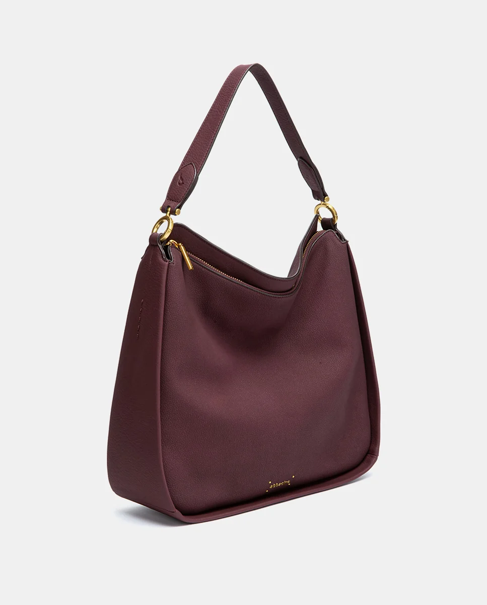 Bolso de hombro en materiales reciclados burdeos - Imagen 4