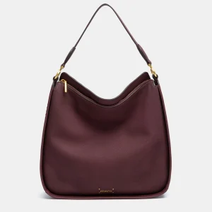 Bolso de hombro en materiales reciclados burdeos