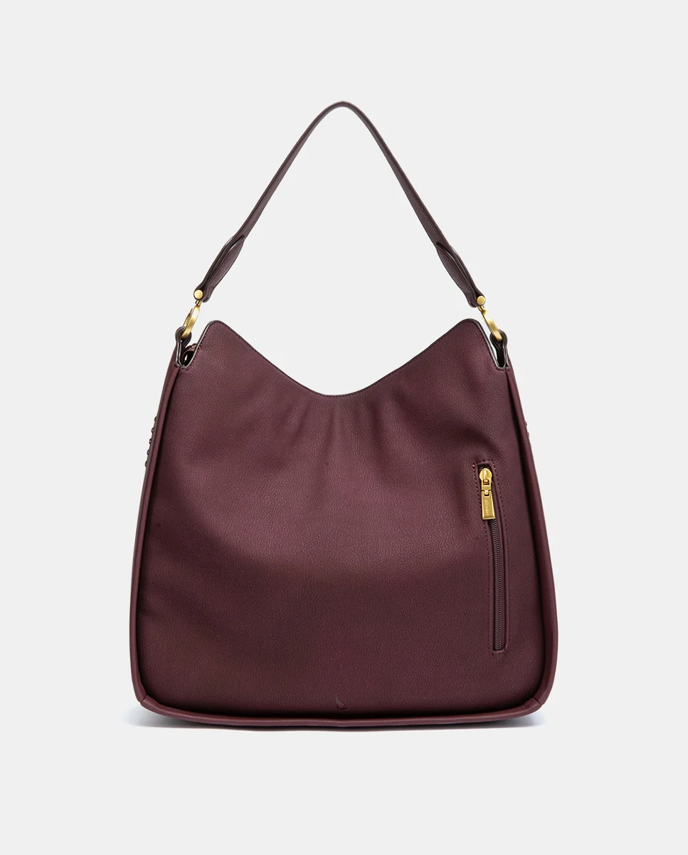 Bolso de hombro en materiales reciclados burdeos - Imagen 5