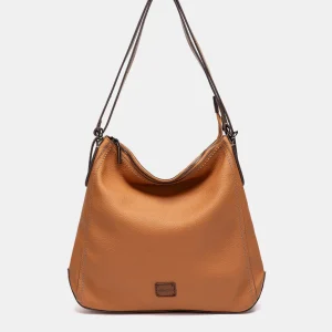 Bolso multifuncional en materiales reciclados cognac