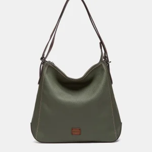 Bolso multifuncional en materiales reciclados verde
