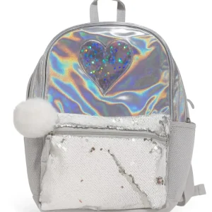 MOCHILA 42CM UNICORNIOS HEAR GREY SHINE LENTEJUELA