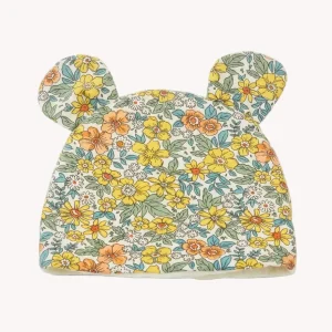 Conjunto Bebé Gorrito y Babero Floral Vintage