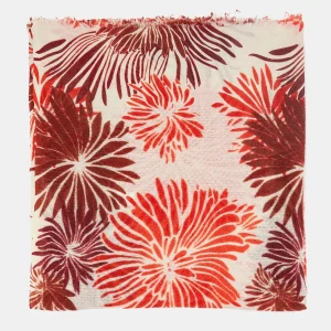 Pañuelo de lana con estampado floral naranja