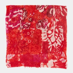 Pañuelo de lana con estampado abstracto rojo