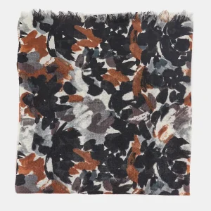 Pañuelo de lana con estampado abstracto negro