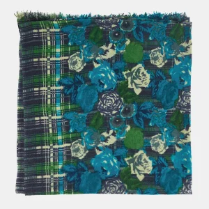Pañuelo de lana con estampado verde