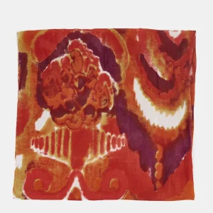 Pañuelo de viscosa con estampado abstracto naranja