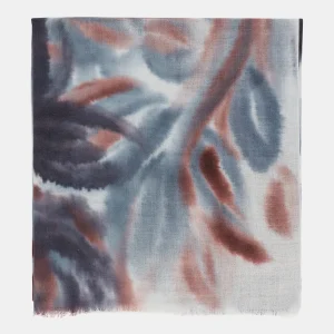 Pañuelo de lana con estampado floral gris