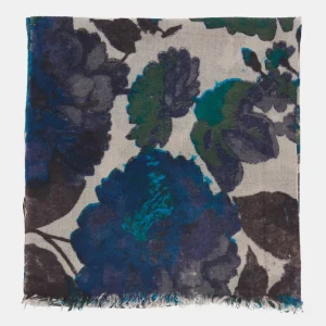 Pañuelo de viscosa con estampado floral verde