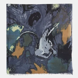 Pañuelo de viscosa con estampado abstracto gris