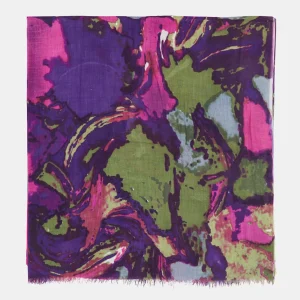 Pañuelo de viscosa con estampado abstracto morado