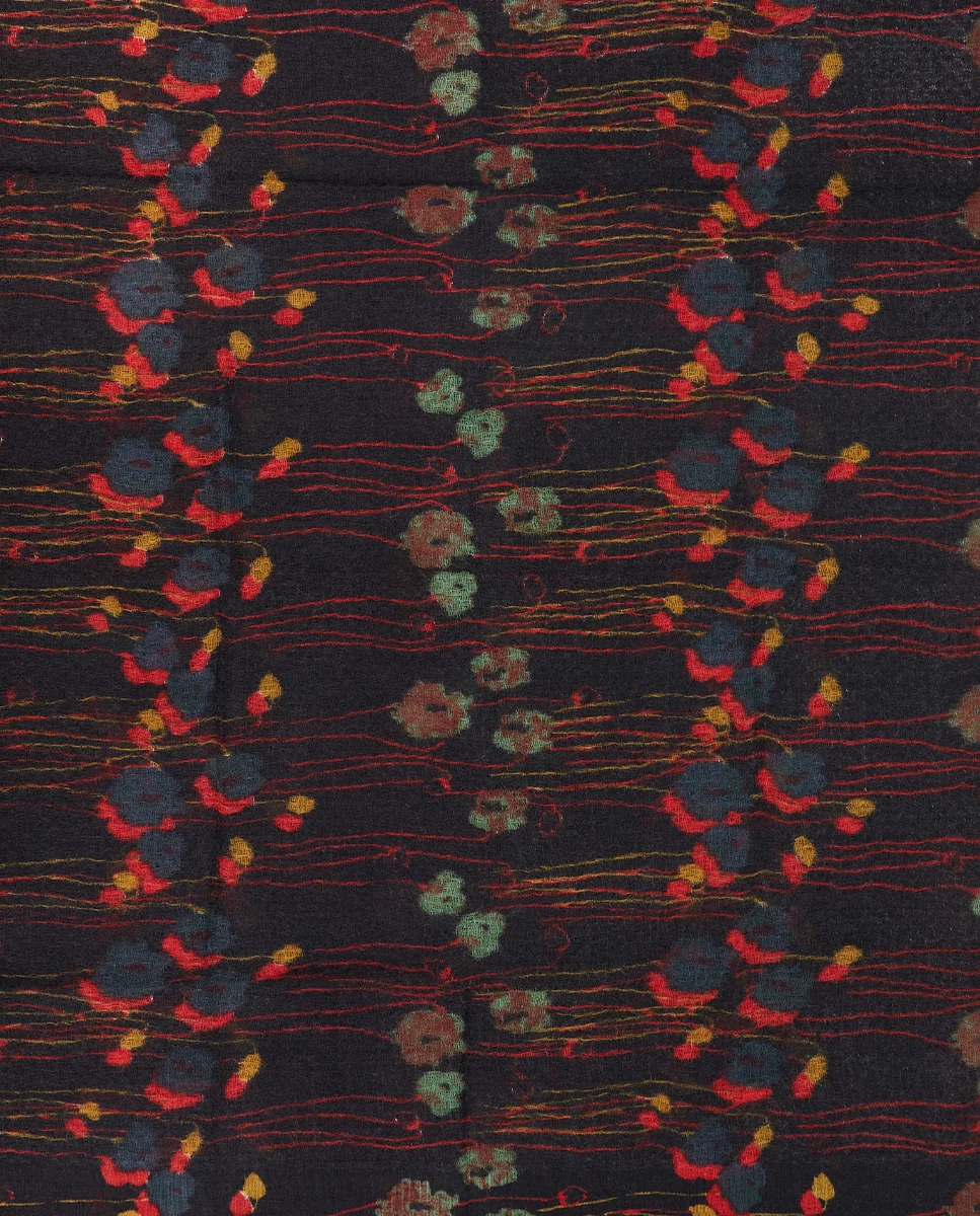 Pañuelo de lana con estampado floral negro - Imagen 6